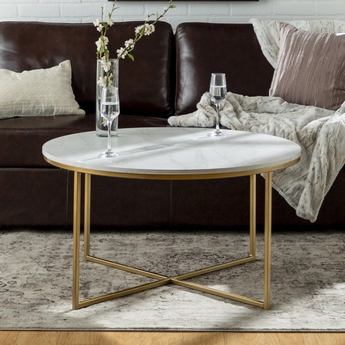 Table coffee marble round faux walmart